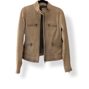 m0851 Cream Leather Jacket